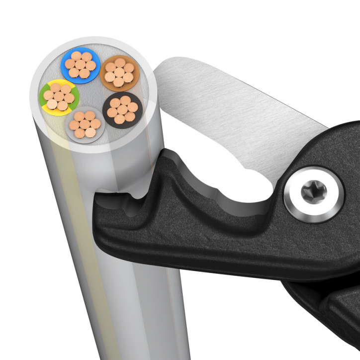 Кабелерез, ступенчатый рез, диаметр 23 мм (120 мм), длина 225 мм, хром, двухкомпонентные диэлектрические ручки, SB, StepCut XL V Кабелерез, ступенчатый рез, диаметр 23 мм (120 мм), длина 225 мм, хром, двухкомпонентные диэлектрические ручки, SB, StepCut XL V