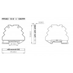 Преобразователь сигнала DSI, 6,2 мм 1 вход 0…10 В, 1 выход 4…20 мА