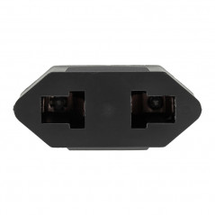 Адаптер сетевой переходник с Евро А/F на тонкую вилку С1 плоский Тефаль 6 А без заземления черный 1 уп – 1 шт