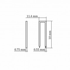 Скоба обивочная тип 53 для пневмо пистолета HYBEST (10 мм, тип А/JT21, 1000 шт/уп)