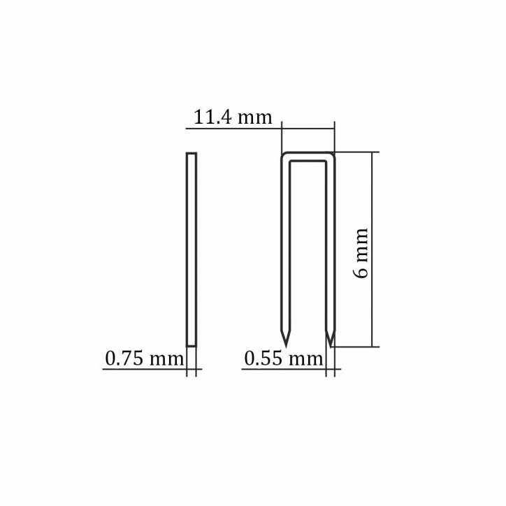 Скоба обивочная тип 53 для пневмо пистолета HYBEST (6 мм, тип А/JT21, 1000 шт/уп) Скоба обивочная тип 53 для пневмо пистолета HYBEST (6 мм, тип А/JT21, 1000 шт/уп)