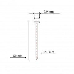 Гвоздь по бетону тип ST/TN для пневмо пистолета (50 мм, тип 14ga, 1000 шт/уп)