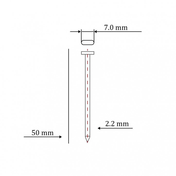 Гвоздь по бетону тип ST/TN для пневмо пистолета (50 мм, тип 14ga, 1000 шт/уп) Гвоздь по бетону тип ST/TN для пневмо пистолета (50 мм, тип 14ga, 1000 шт/уп)