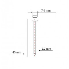 Гвоздь по бетону тип ST/TN для пневмо пистолета (45 мм, тип 14ga, 1000 шт/уп)