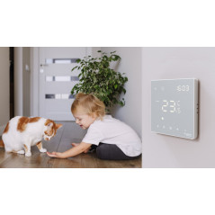 ARTGALLERY ТЕРМОСТАТ программируемый с Wi-Fi для электрического теплого пола, 16 А, моноблочный, БЕЛЫЙ