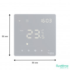 ARTGALLERY ТЕРМОСТАТ программируемый с Wi-Fi для электрического теплого пола, 16 А, моноблочный, БЕЛЫЙ