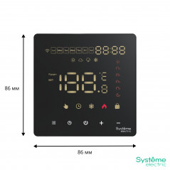 ARTGALLERY ТЕРМОСТАТ программируемый с Wi-Fi для электрического теплого пола, 16 А, моноблочный, ЧЕРНЫЙ