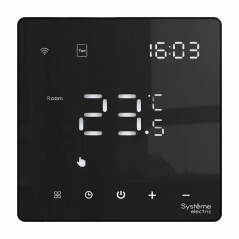 ARTGALLERY ТЕРМОСТАТ программируемый с Wi-Fi для электрического теплого пола, 16 А, моноблочный, ЧЕРНЫЙ