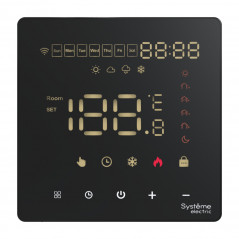 ARTGALLERY ТЕРМОСТАТ программируемый с Wi-Fi для электрического теплого пола, 16 А, моноблочный, ЧЕРНЫЙ