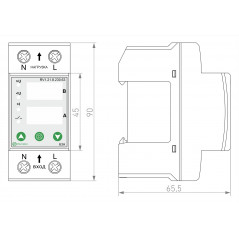 Реле контроля напряжения и тока 1L 230В AC 63А