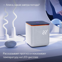 Колонка умная Яндекс Станция Миди с Zigbee, серая, YNDX-00054GRY