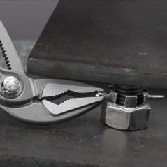 Клещи переставные, тонкие, зев 32 мм, длина 180 мм, фосфатированные, обливные ручки, COBRA ES