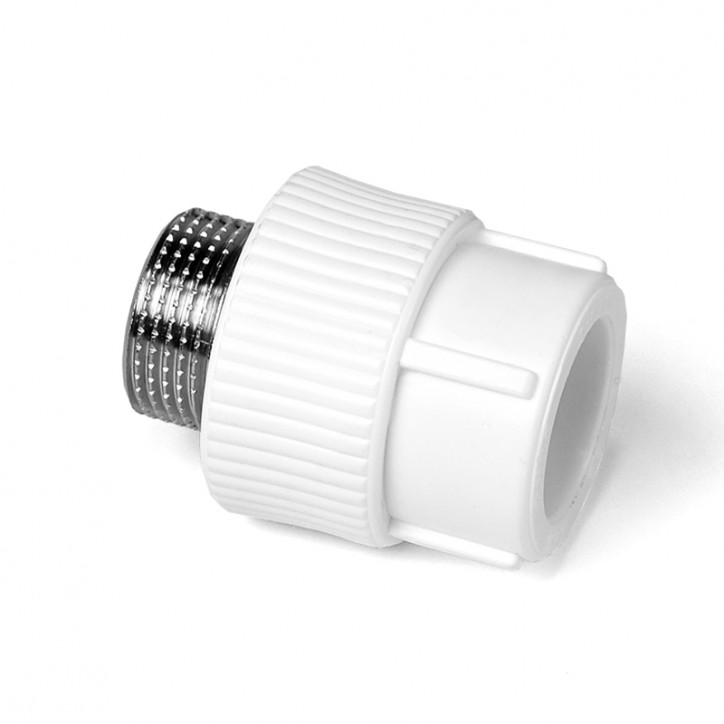 Муфта комбинированная 63x2' НР под ключ полипропиленовая PPR белый