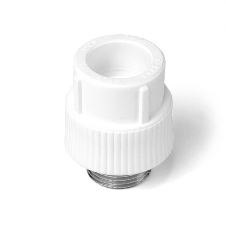 Муфта комбинированная 63x2' НР под ключ полипропиленовая PPR белый