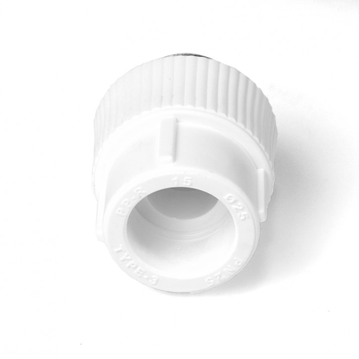 Муфта комбинированная 63x2' НР под ключ полипропиленовая PPR белый