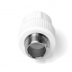 Муфта комбинированная 63x2' НР под ключ полипропиленовая PPR белый