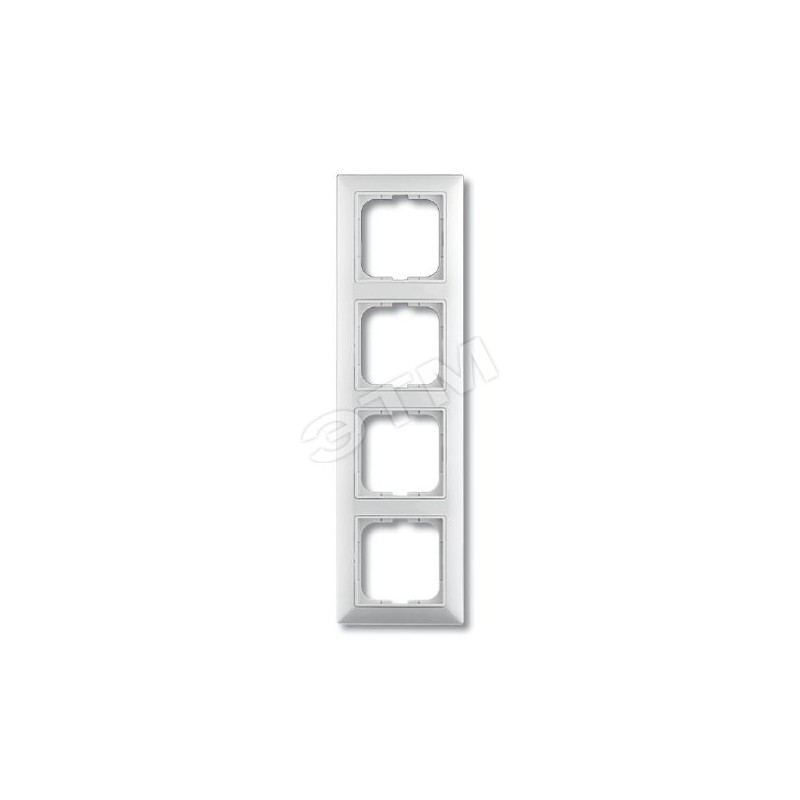 BASIC 55 Рамка 4 поста с декоративной вставкой белая