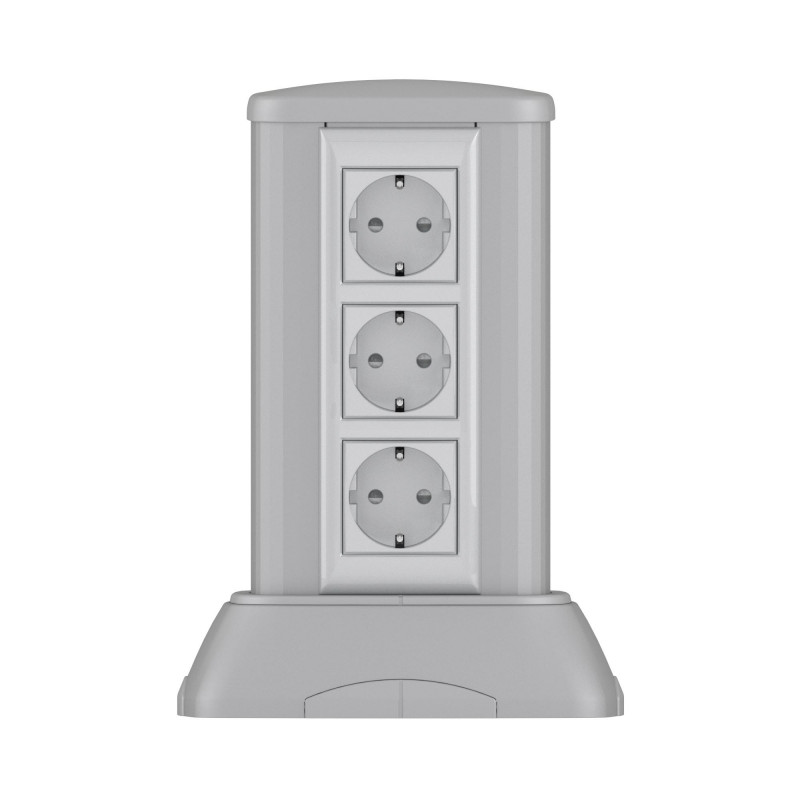 Миниколонна алюминиевая, 0.25м, цвет темно-серебристый металлик, RAL 9006, ДКС