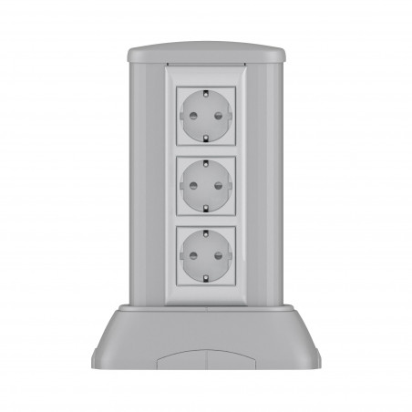 Миниколонна алюминиевая, 0.25м, цвет темно-серебристый металлик, RAL 9006, ДКС