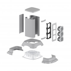 Миниколонна алюминиевая, 0.25м, цвет темно-серебристый металлик, RAL 9006, ДКС