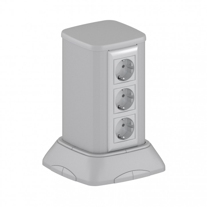 Миниколонна алюминиевая, 0.25м, цвет темно-серебристый металлик, RAL 9006, ДКС