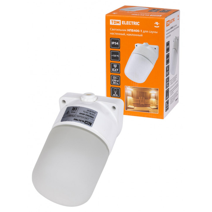 Светильник для бани сауны НПБ400-1 настенный, наклонный, IP54, 60Вт, E27, белый, основание керамика Светильник для бани сауны НПБ400-1 настенный, наклонный, IP54, 60Вт, E27, белый, основание керамика