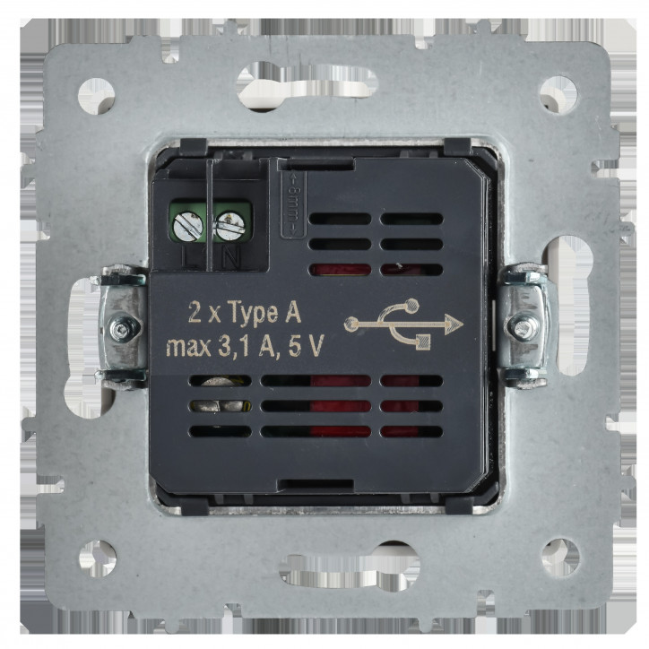 BRITE Розетка USB A+A 5В 3,1А РЮ10-1-БрАБ арктический белый IEK BRITE Розетка USB A+A 5В 3,1А РЮ10-1-БрАБ арктический белый IEK