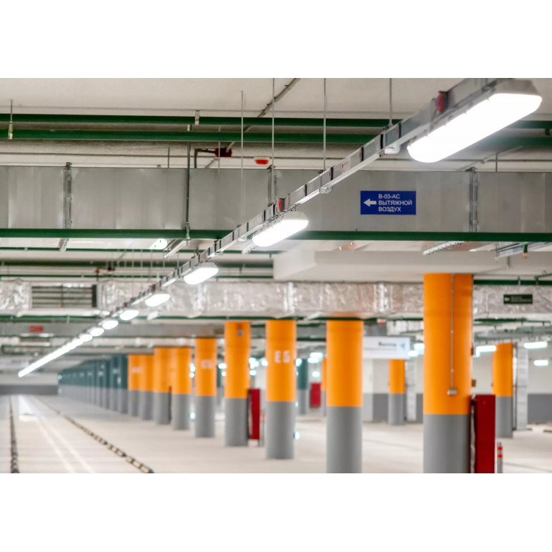 Светильник светодиодный CSVT SLIM 32 1262х124х85 CRI80 5000 milky IP65 II серый подвесной/накладной