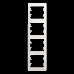 GLOSSA Рамка 4 поста вертикальная белый