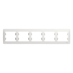 GLOSSA Рамка горизонтальная 5 постов белая