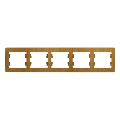 GLOSSA Рамка 5 постов горизонтальная дуб