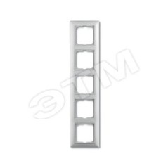 BASIC 55 Рамка 5 постов с декоративной вставкой белая
