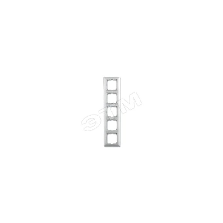 BASIC 55 Рамка 5 постов с декоративной вставкой белая