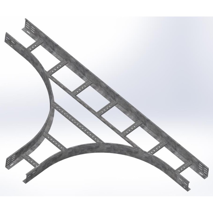 Тройник для лестничного лотка НЛО 300х80х3000 радиус 600 мм, толщ. 1,5 мм, Сендзимир цинк