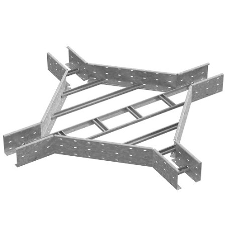 Крестообразный разветвитель для лестничного лотка ЛКР 400х110, толщ. 2,0 мм, Сендзимир цинк