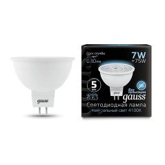 Лампа светодиодная LED 7 Вт 630 лм 4100К софит MR16 нейтральный GU5.3 AC 220В Black Gauss