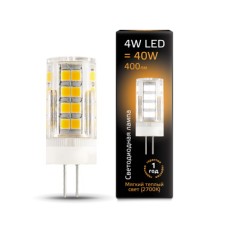 Лампа Gauss G4 AC185-265V 4W 400lm 2700K керамика LED 1/10/200