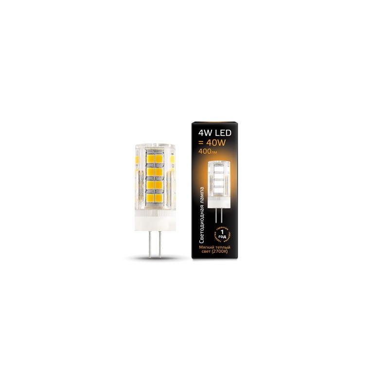 Лампа светодиодная LED 4 Вт 400 Лм 2700К теплая G4 капсула 220 В керамика Black Gauss