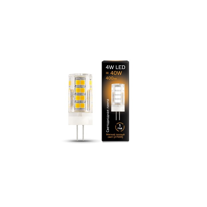 Лампа светодиодная LED 4 Вт 400 Лм 2700К теплая G4 капсула 220 В керамика Black Gauss Лампа светодиодная LED 4 Вт 400 Лм 2700К теплая G4 капсула 220 В керамика Black Gauss