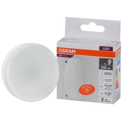 Лампа светодиодная OSRAM LED Value GX, 640лм, 8Вт (замена 60Вт), 4000К (нейтральный белый свет). Цоколь GX53, колба GX, угол пуч