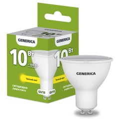 Лампа LED PAR16 софит 10Вт 230В 3000К GU10 GENERICA