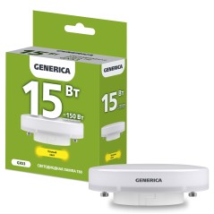Лампа светодиодная T80 таблетка 15Вт 230В 3000К GX53 GENERICA