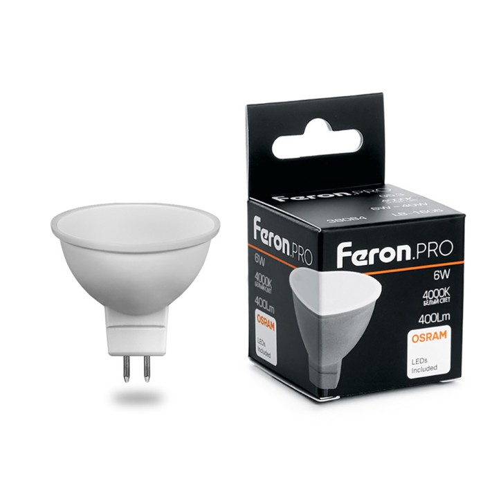 Лампа светодиодная LED 6вт 230в GU5.3 белый Feron.PRO Лампа светодиодная LED 6вт 230в GU5.3 белый Feron.PRO