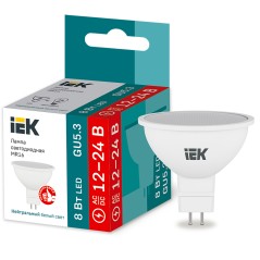 Лампа LED MR16 софит 8Вт 12-24В 4000К GU5,3 IEK