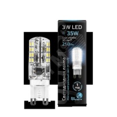 Лампа Gauss G9 AC150-265V 3W 240lm 4100K силикон LED 1/10/200