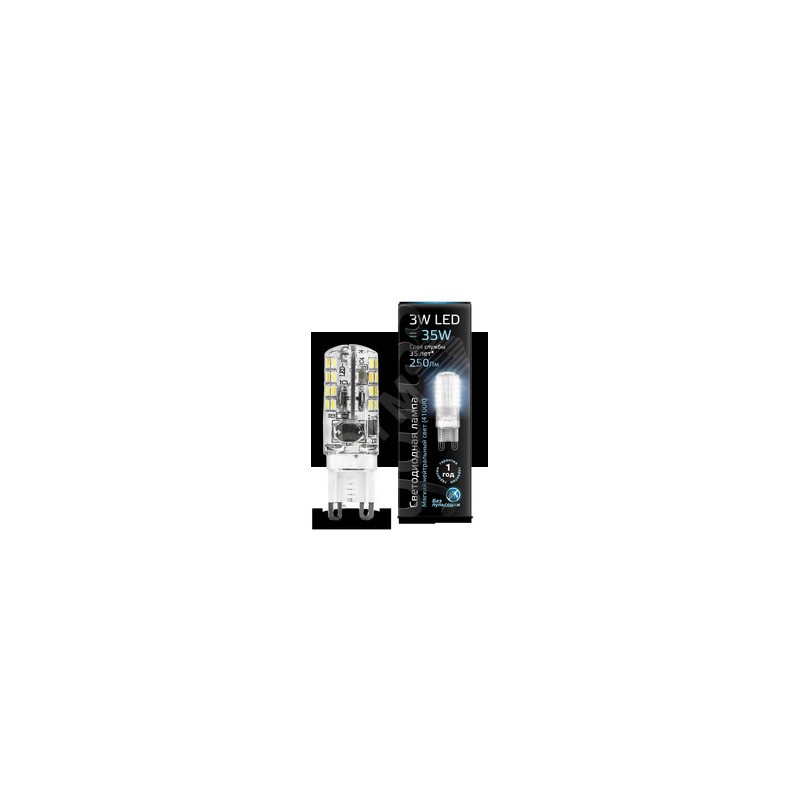 Лампа светодиодная LED 3 Вт 240 Лм 4100К белая G9 капсула 220 В силикон Black
