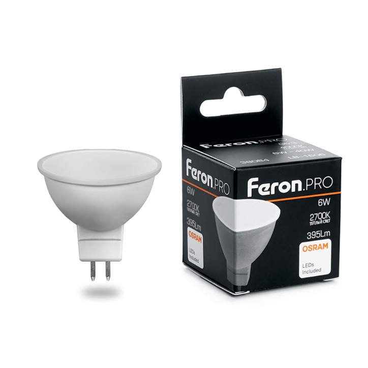 Лампа светодиодная LED 6вт 230в GU5.3 теплый Feron.PRO Лампа светодиодная LED 6вт 230в GU5.3 теплый Feron.PRO