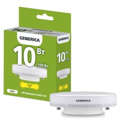 Лампа светодиодная T80 таблетка 10Вт 230В 3000К GX53 GENERICA