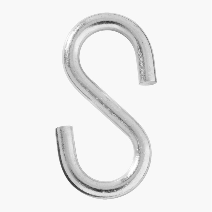 Крючок S-образный 6мм покрытие цинк Крючок S-образный 6мм покрытие цинк