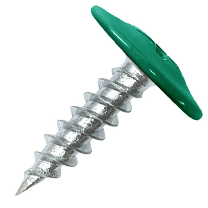 Саморез металл/металл 4.2х25 пресс-шайба острый RAL6029 Саморез металл/металл 4.2х25 пресс-шайба острый RAL6029